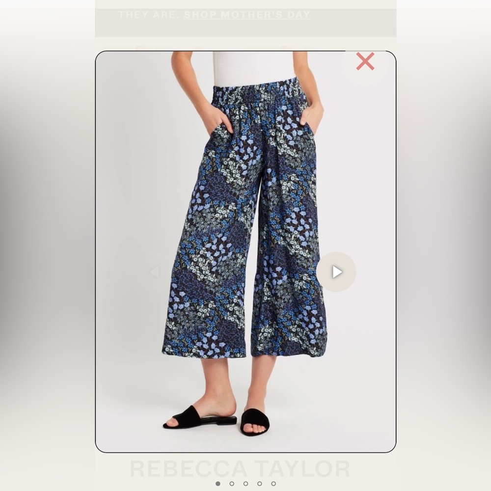 Rebecca Taylor Ava Silk Wide Leg Pants